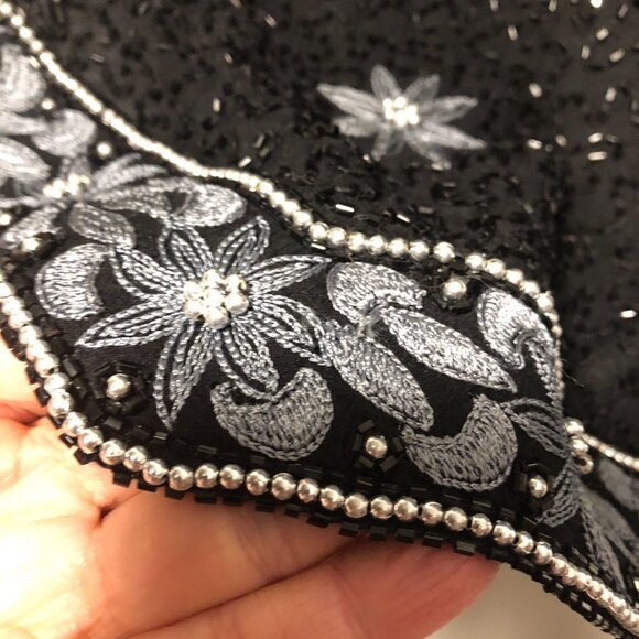 Cote D'Azur Evening vintage beaded embroidered crop top, XL - Picture 11 of 12